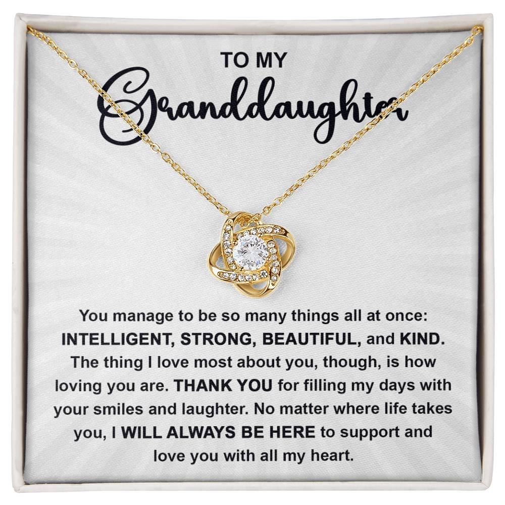 Granddaughter Gift I Will Always Be Here and I Love You With All My Heart Pendant Necklace - Mallard Moon Gift Shop