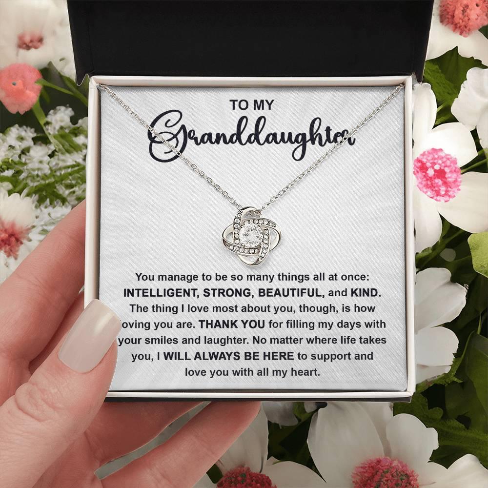 Granddaughter Gift I Will Always Be Here and I Love You With All My Heart Pendant Necklace - Mallard Moon Gift Shop