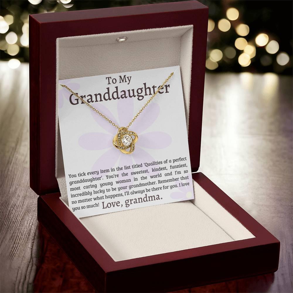 Granddaughter I Am Lucky to Have You - Love Knot Necklace - Mallard Moon Gift Shop