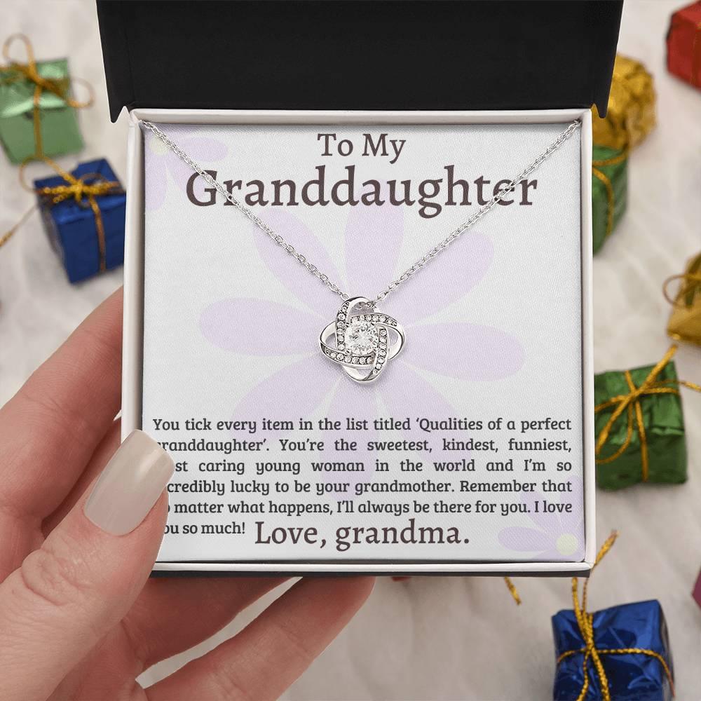 Granddaughter I Am Lucky to Have You - Love Knot Necklace - Mallard Moon Gift Shop