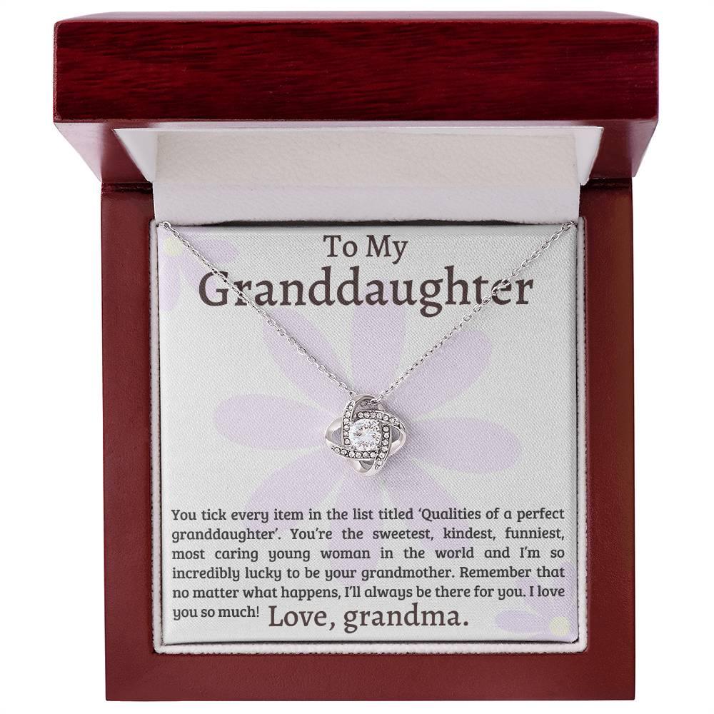 Granddaughter I Am Lucky to Have You - Love Knot Necklace - Mallard Moon Gift Shop