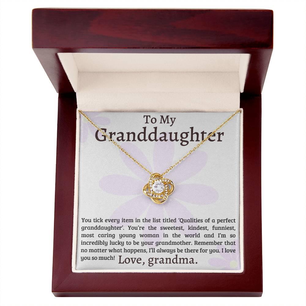 Granddaughter I Am Lucky to Have You - Love Knot Necklace - Mallard Moon Gift Shop