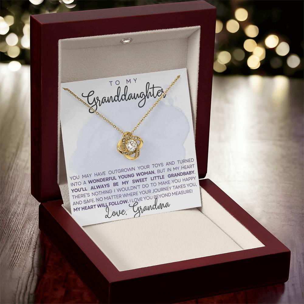Granddaughter My Heart Will Always Follow You- Love Knot Necklace - Mallard Moon Gift Shop