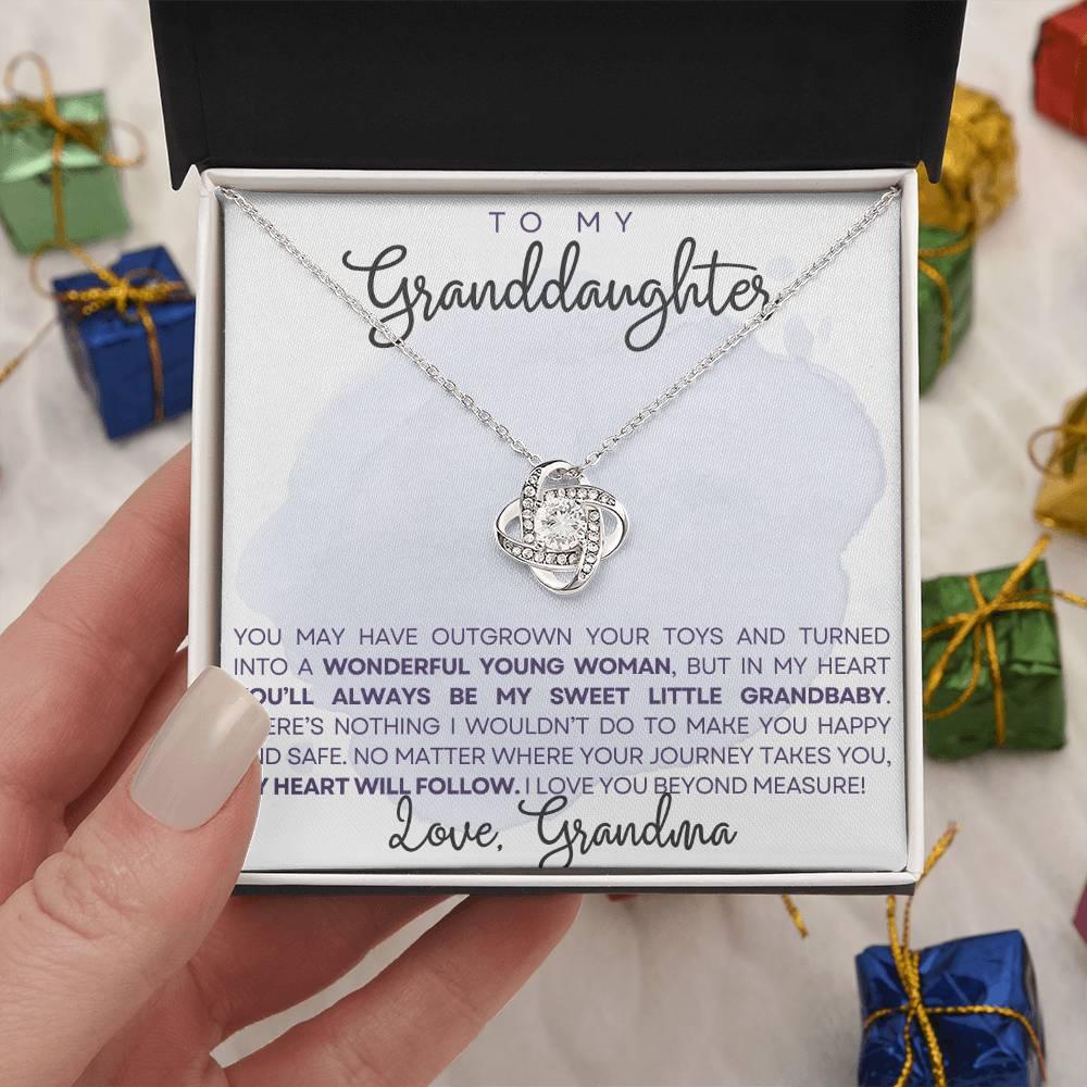 Granddaughter My Heart Will Always Follow You- Love Knot Necklace - Mallard Moon Gift Shop