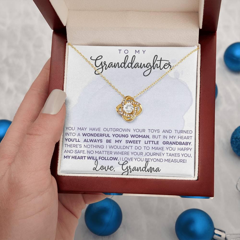 Granddaughter My Heart Will Always Follow You- Love Knot Necklace - Mallard Moon Gift Shop