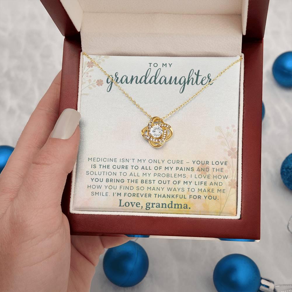 Granddaughter You Make Me Smile- Love Knot Necklace - Mallard Moon Gift Shop