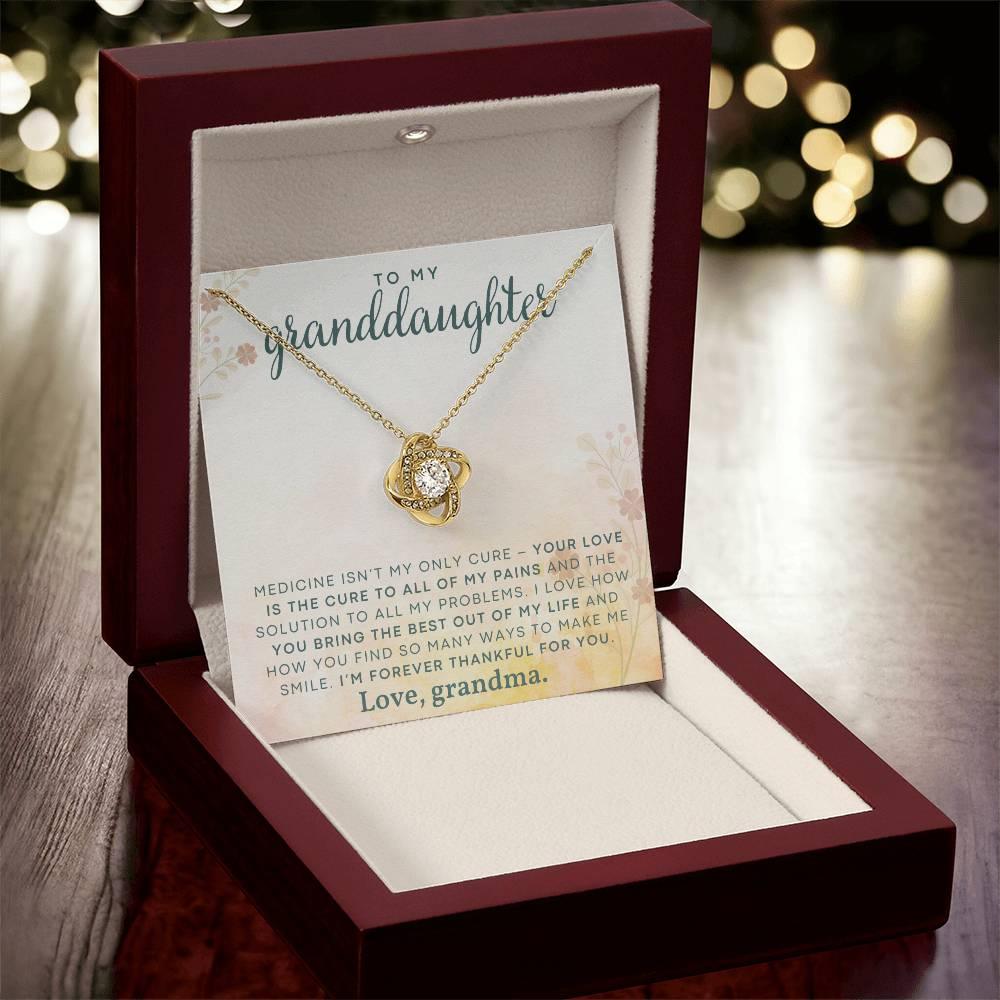 Granddaughter You Make Me Smile- Love Knot Necklace - Mallard Moon Gift Shop
