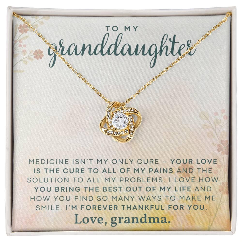 Granddaughter You Make Me Smile- Love Knot Necklace - Mallard Moon Gift Shop