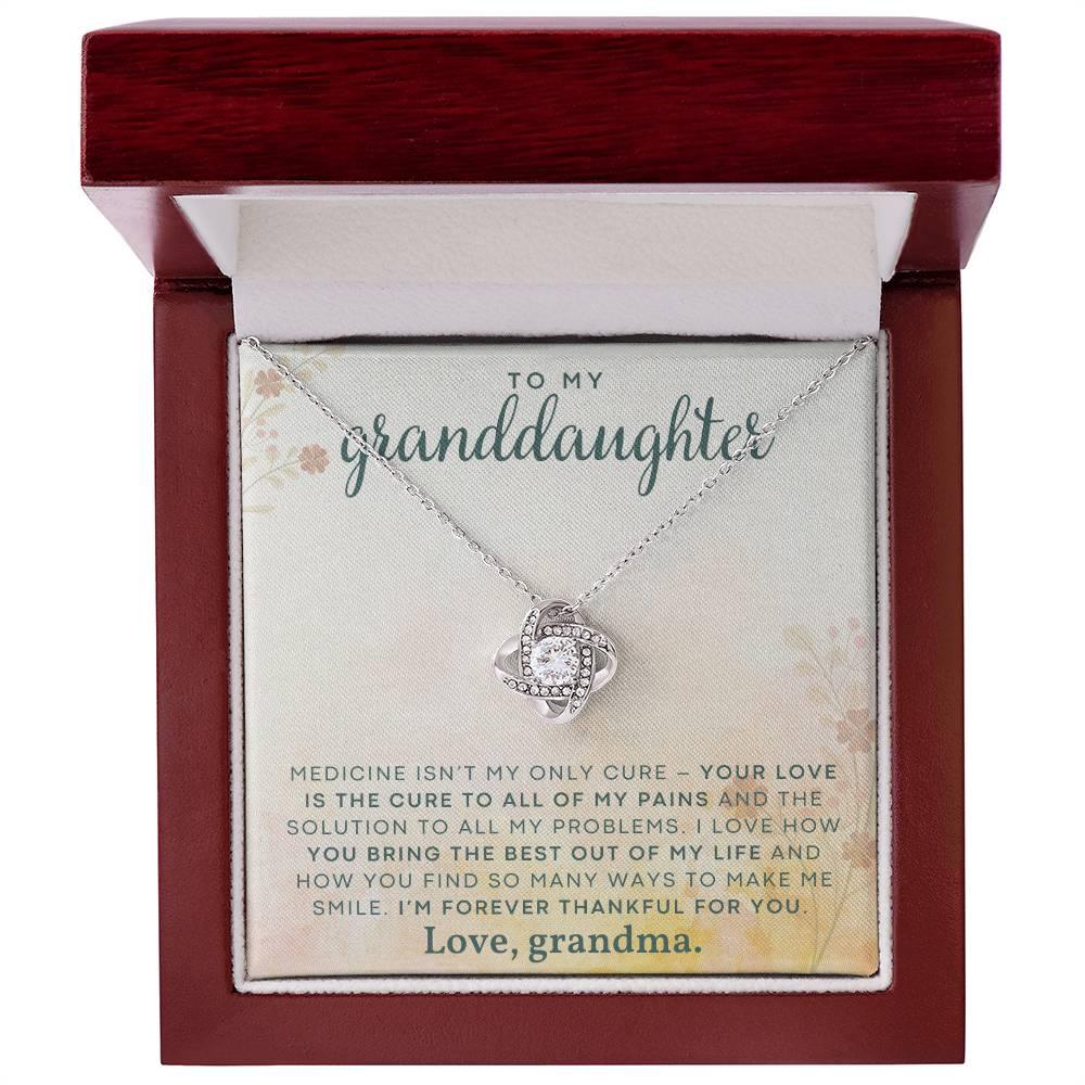 Granddaughter You Make Me Smile- Love Knot Necklace - Mallard Moon Gift Shop