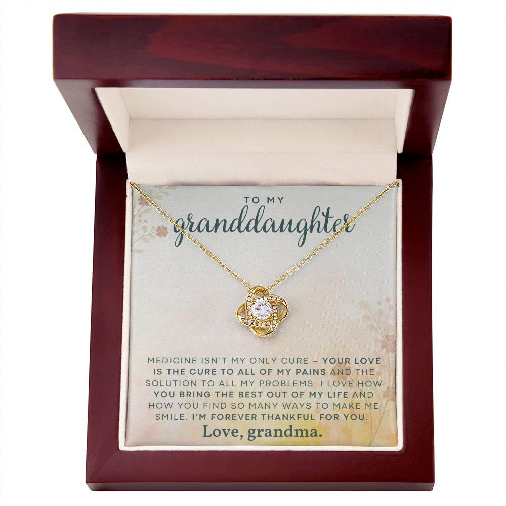 Granddaughter You Make Me Smile- Love Knot Necklace - Mallard Moon Gift Shop