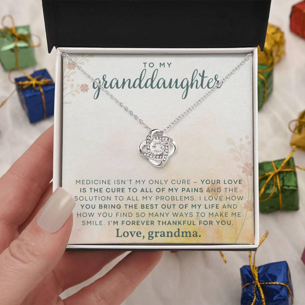 Granddaughter You Make Me Smile- Love Knot Necklace - Mallard Moon Gift Shop