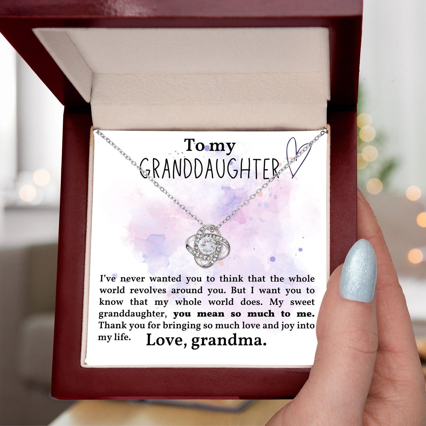 Granddaughter You Mean So Much To Me - Love Knot Necklace - Mallard Moon Gift Shop
