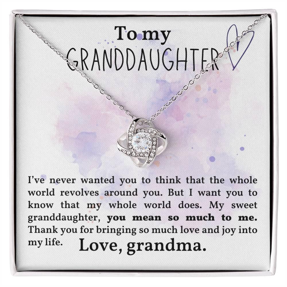 Granddaughter You Mean So Much To Me - Love Knot Necklace - Mallard Moon Gift Shop