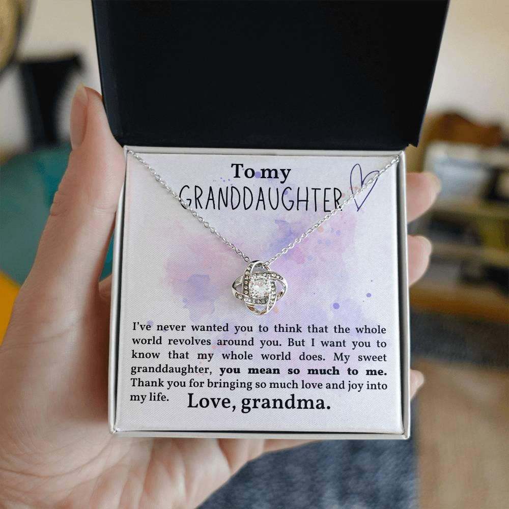 Granddaughter You Mean So Much To Me - Love Knot Necklace - Mallard Moon Gift Shop