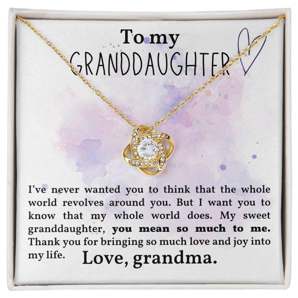 Granddaughter You Mean So Much To Me - Love Knot Necklace - Mallard Moon Gift Shop