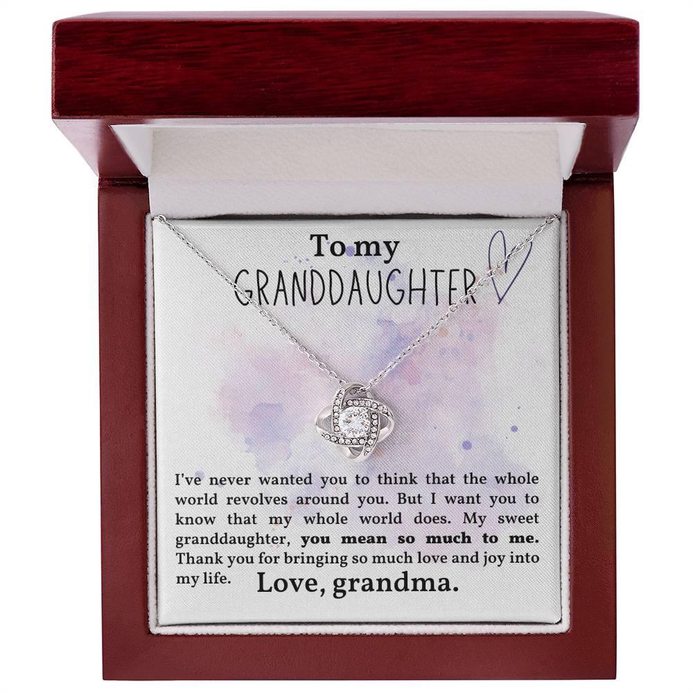 Granddaughter You Mean So Much To Me - Love Knot Necklace - Mallard Moon Gift Shop