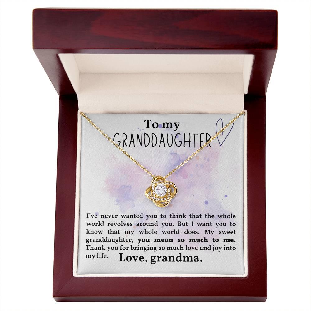 Granddaughter You Mean So Much To Me - Love Knot Necklace - Mallard Moon Gift Shop