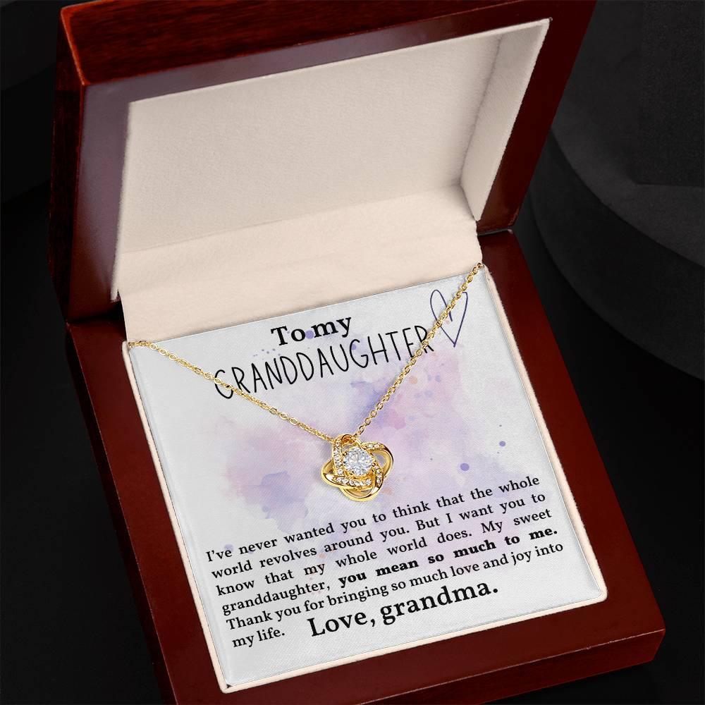 Granddaughter You Mean So Much To Me - Love Knot Necklace - Mallard Moon Gift Shop