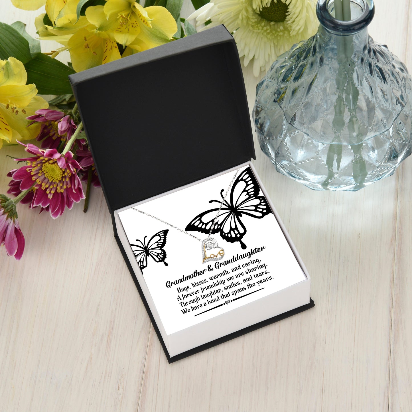 Grandmother Gift from Granddaughter We Have a Bond That Spans the Years Heart Pendant Necklace - Mallard Moon Gift Shop