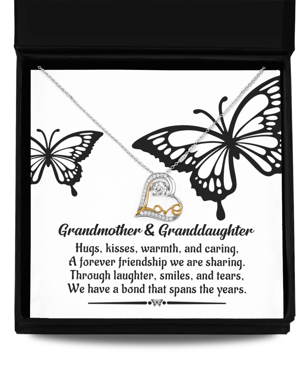 Grandmother Gift from Granddaughter We Have a Bond That Spans the Years Heart Pendant Necklace - Mallard Moon Gift Shop