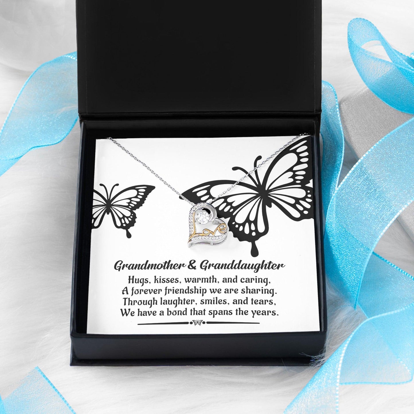 Grandmother Gift from Granddaughter We Have a Bond That Spans the Years Heart Pendant Necklace - Mallard Moon Gift Shop