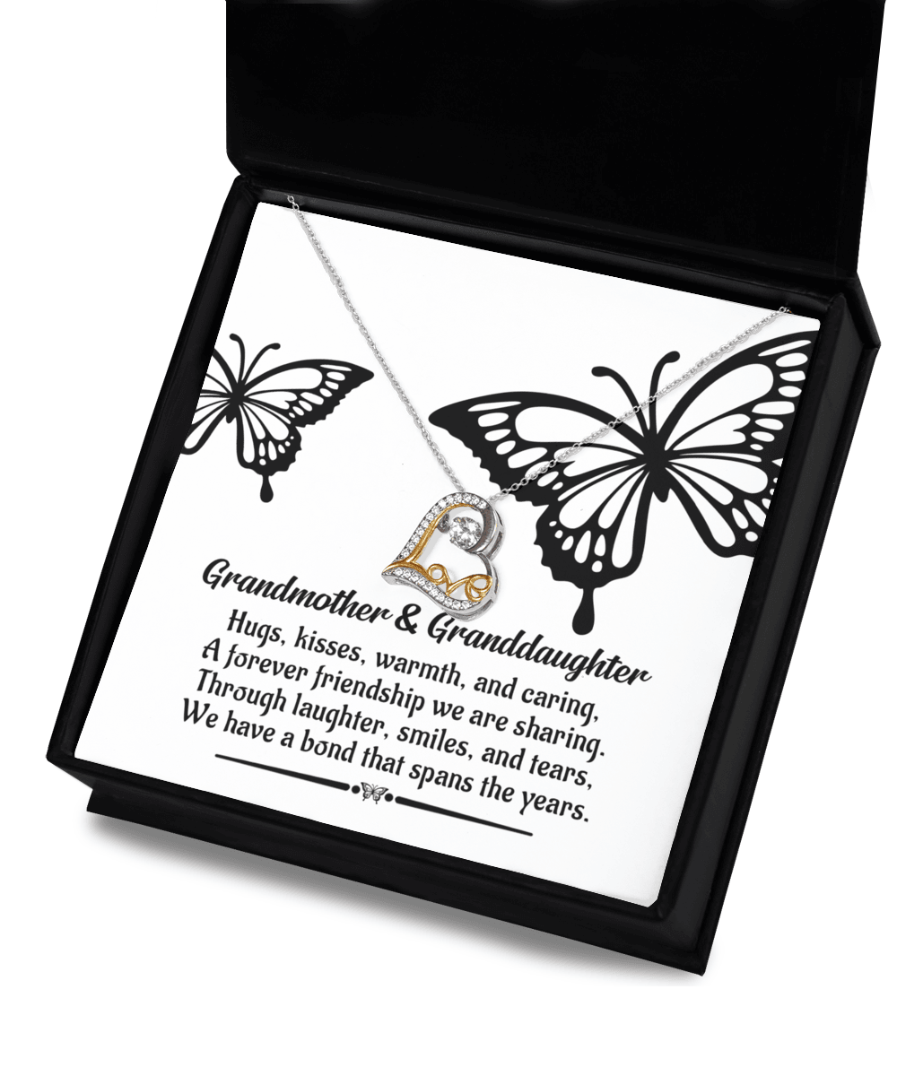 Grandmother Gift from Granddaughter We Have a Bond That Spans the Years Heart Pendant Necklace - Mallard Moon Gift Shop