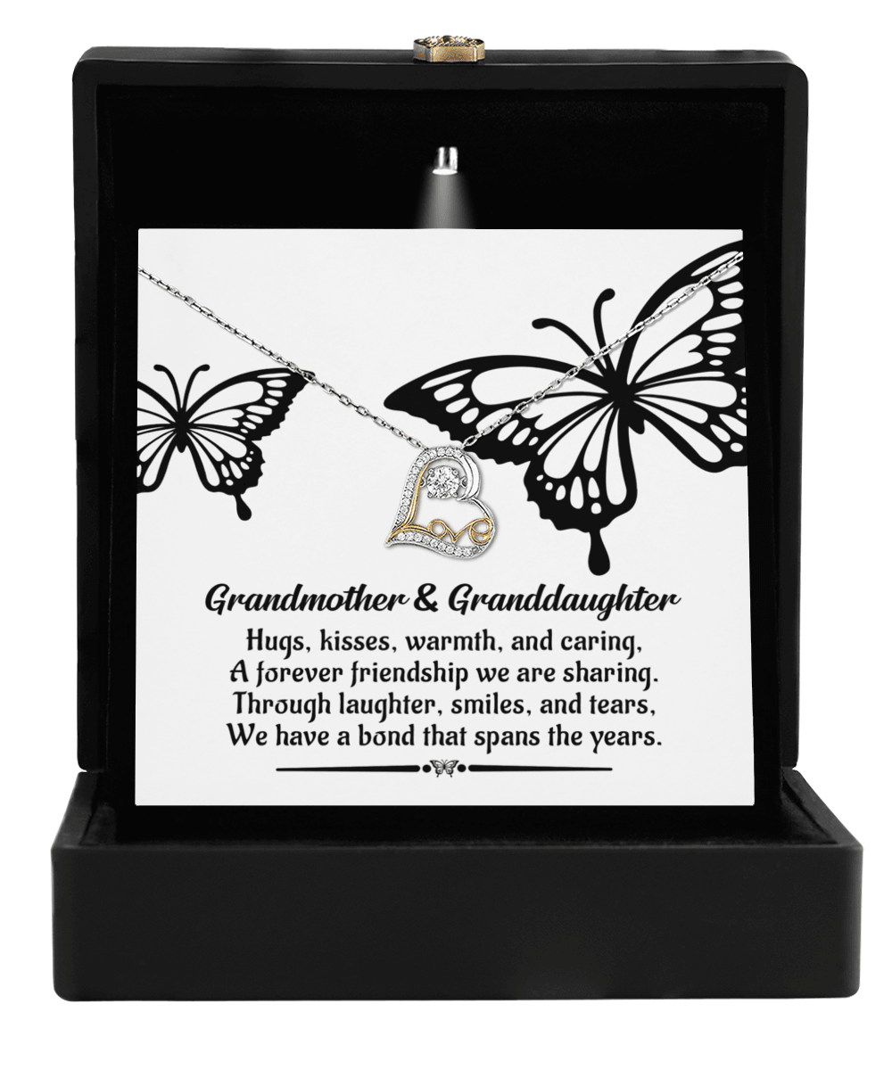 Grandmother Gift from Granddaughter We Have a Bond That Spans the Years Heart Pendant Necklace - Mallard Moon Gift Shop