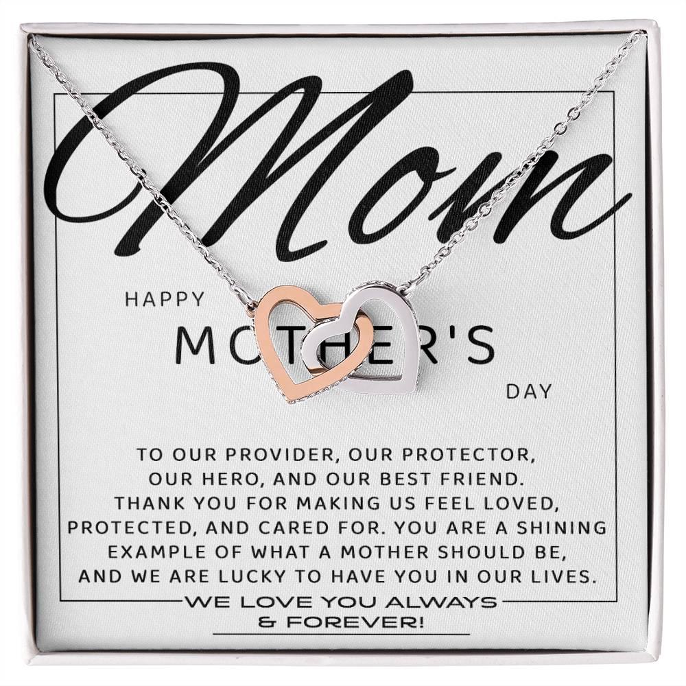 Happy Mother's Day Mom, You are Our Best Friend Interlocking Hearts Necklace - Mallard Moon Gift Shop