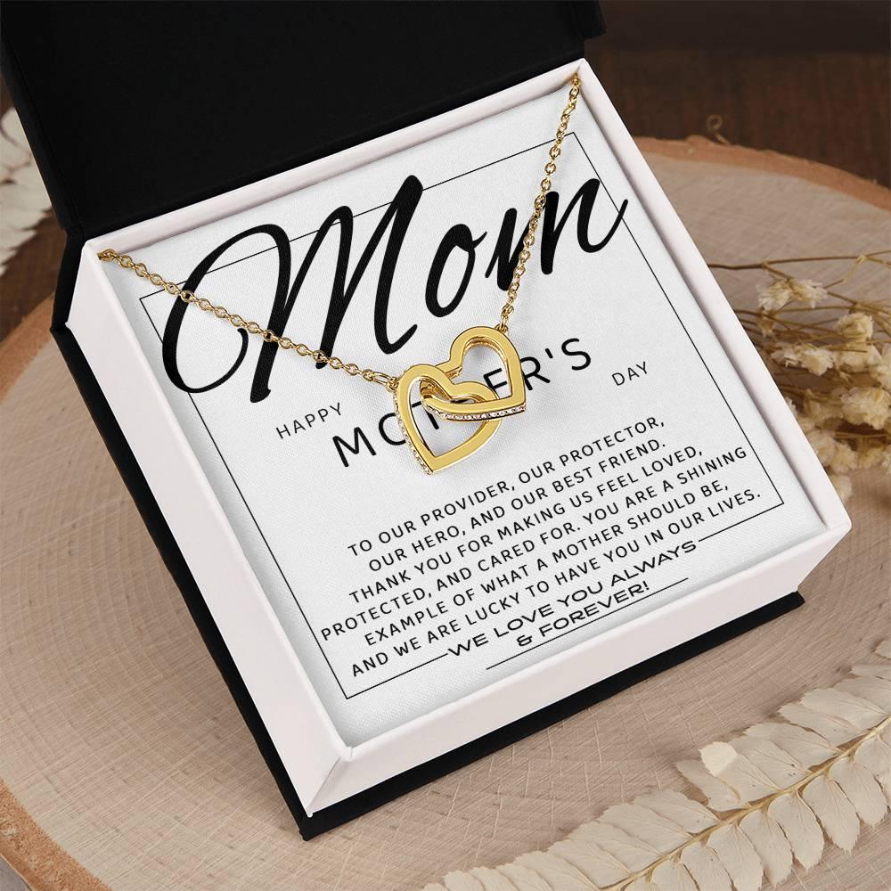 Happy Mother's Day Mom, You are Our Best Friend Interlocking Hearts Necklace - Mallard Moon Gift Shop
