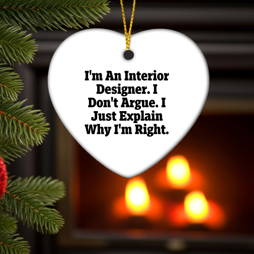 Unique Funny Interior Designer Gifts for Christmas Unique Heart Ornament - Gifts from Friends to Interior Designer - Mallard Moon