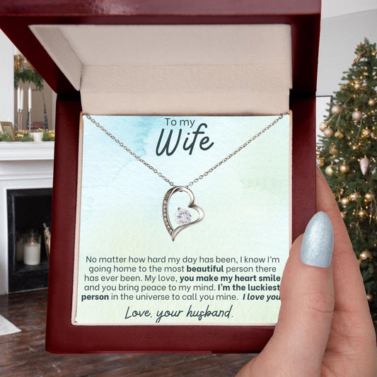 To My Wife - You Make My Heart Smile - Forever Love Necklace - Mallard Moon Gift Shop