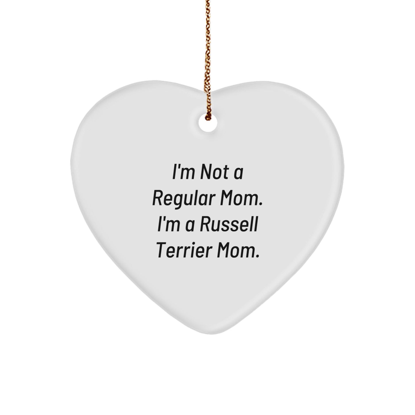 Russell Terrier Dog Mom Funny Gifts from Family - Heart Ornament for Christmas Unique Presents - Image 1