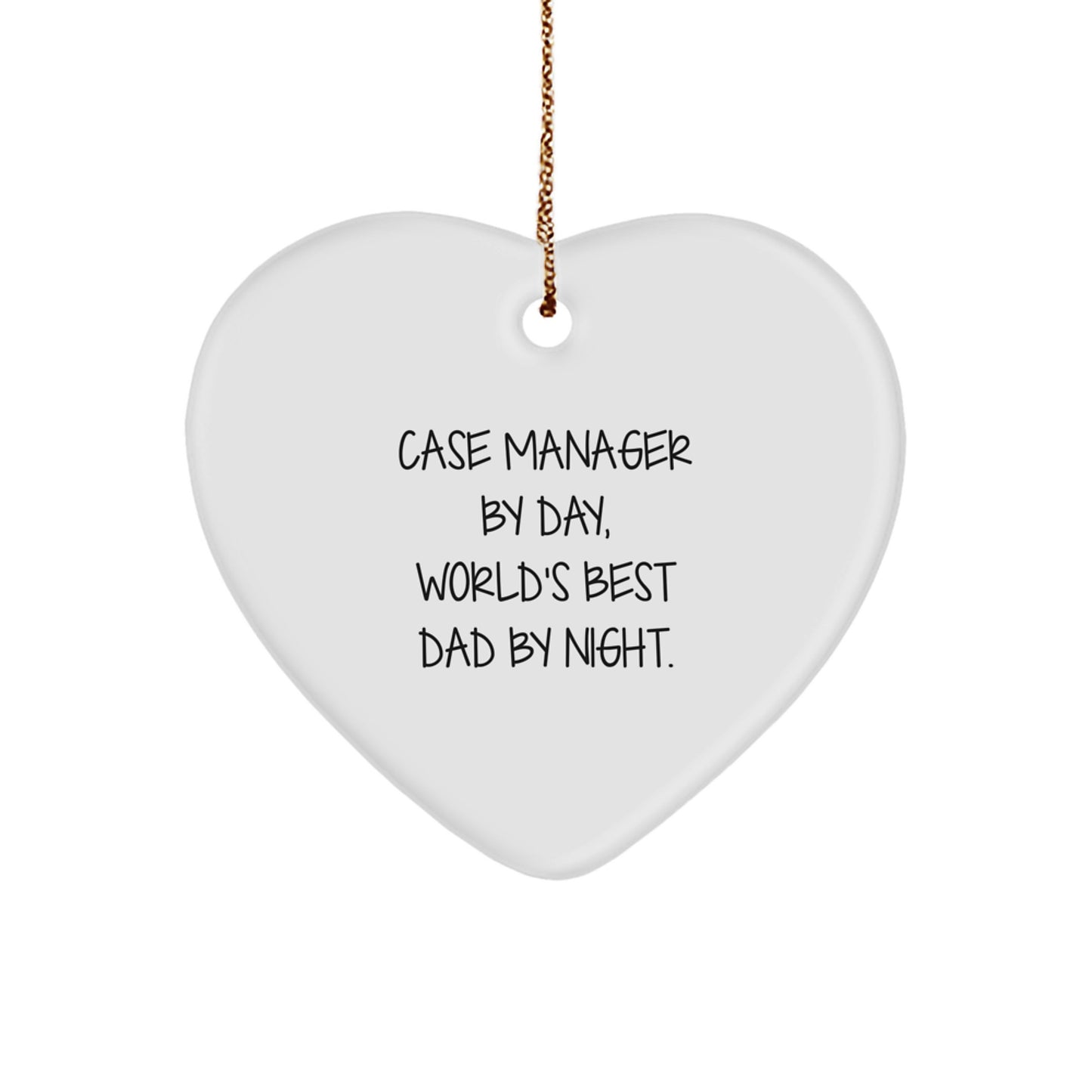Case Manager Gifts from Men, Heart Ornament with Funny Quote, Christmas Unique Gifts for Case Manager - Image 1