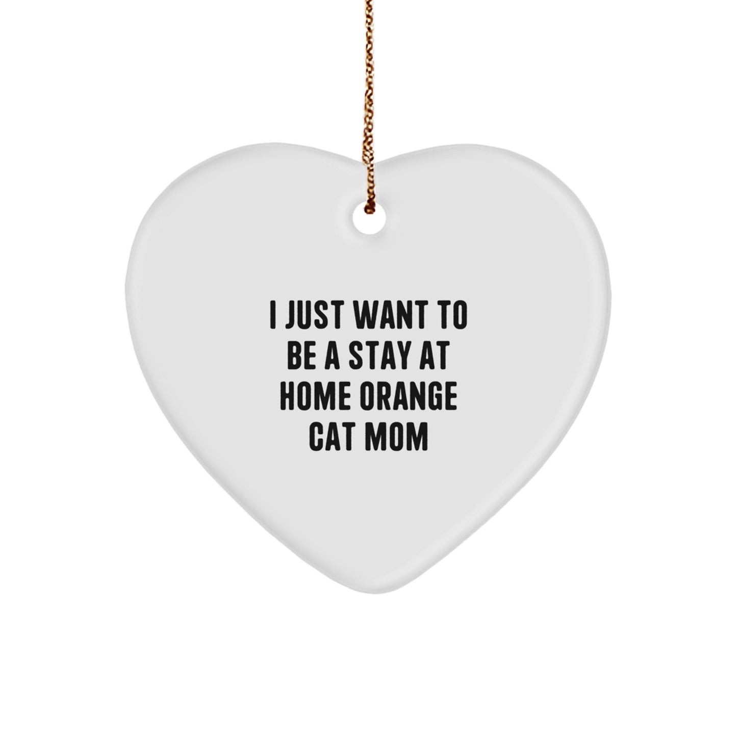 Funny Orange Cat Mom Heart Ornament Gifts from Family Friends Coworkers for Orange Cat Lovers at Christmas - Image 1