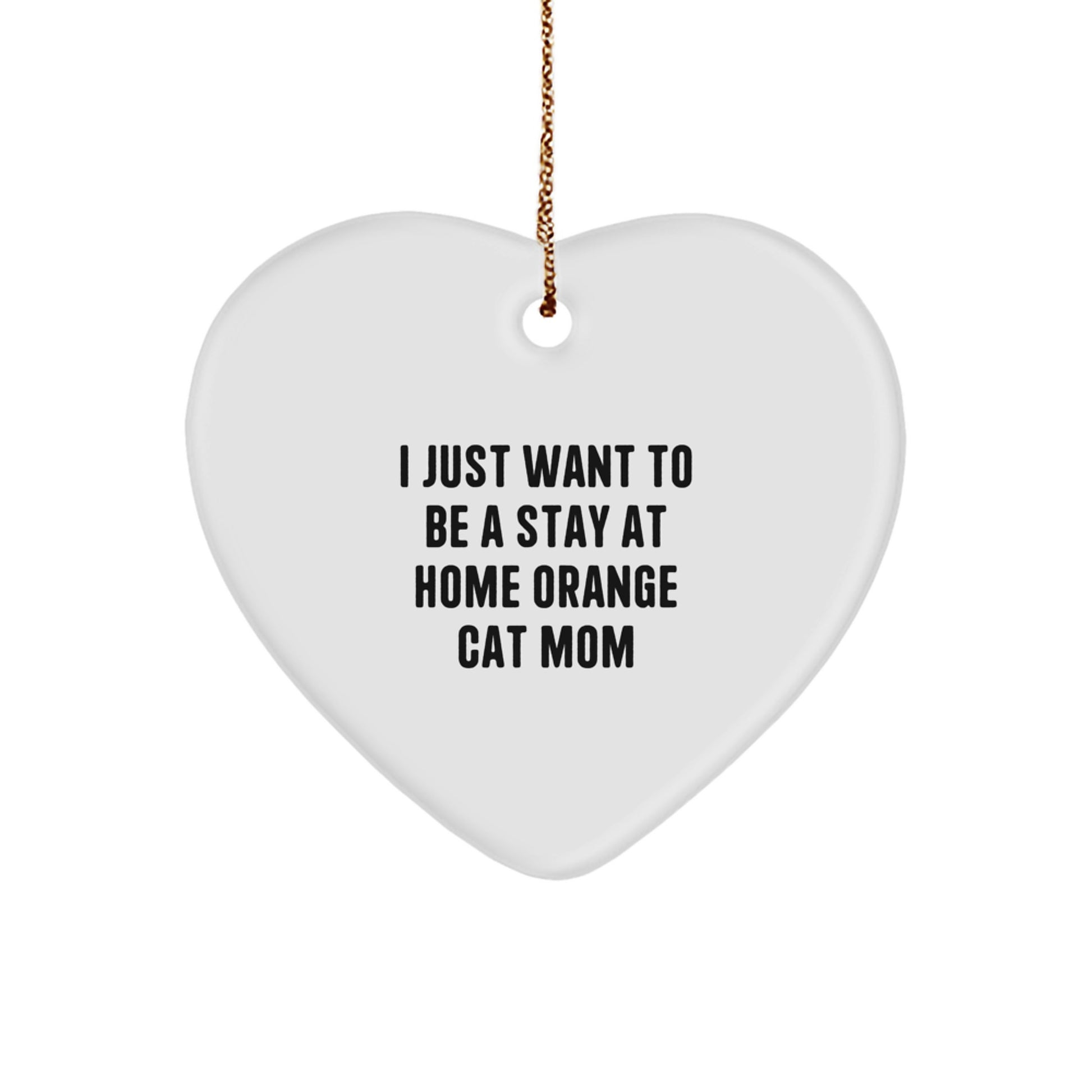 Funny Orange Cat Mom Heart Ornament Gifts from Family Friends Coworkers for Orange Cat Lovers at Christmas - Image 1