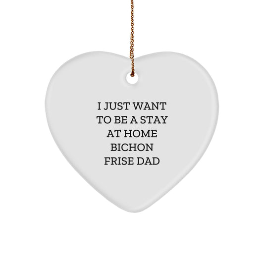 Bichon Frise Dad's Heartfelt Wish for a Fun Christmas Unique Gift, Gifts from Men to Bichon Frise Dog, Heart Ornament - Image 1