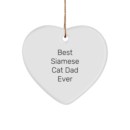 Siamese Cat Dad Ever's Heartfelt Gift for Christmas, Gifts from Family, Unique Heart Ornament for Siamese Cat Lovers, Best Siamese Cat Dad Gifts, Christmas Memorable Presents for Family - Image 1