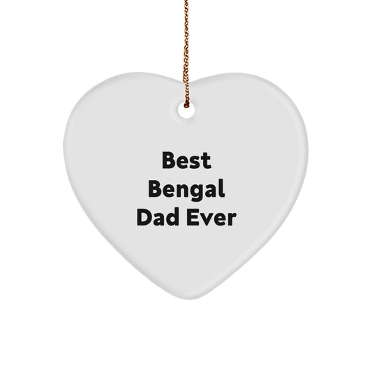 Best Bengal Dad Ever Gifts from Family to Bengal Cat Lover, Heart Ornament for Christmas - Image 1