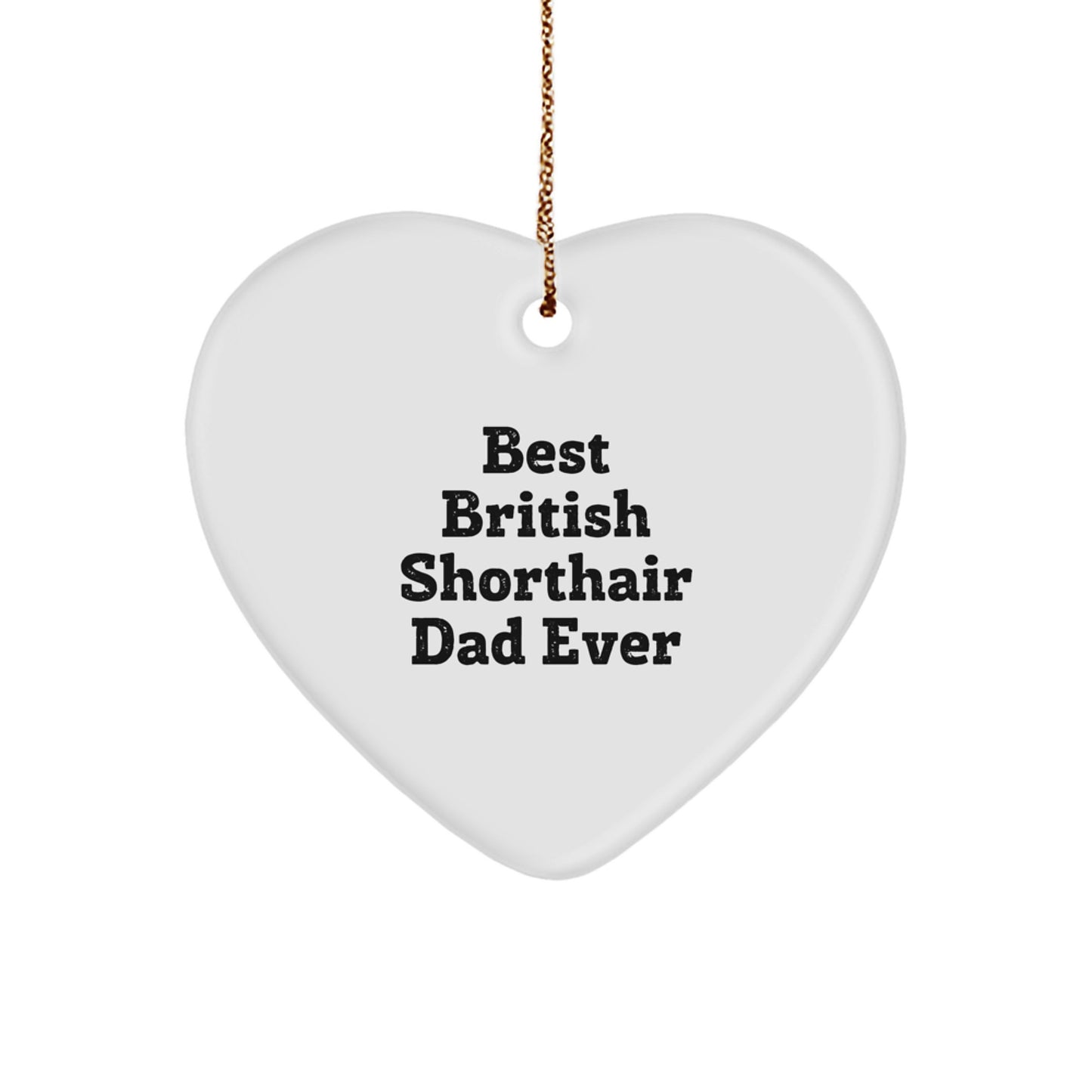 Unique British Shorthair Cat Gifts for Dad, Funny Heart Ornament - Image 1