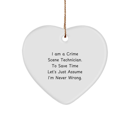Crime Scene Technician Gifts from Men, Women, or Friends - Funny Heart Ornament for Christmas Unique Gifts, Presents for Crime Scene Technician, Men, Women - Image 1