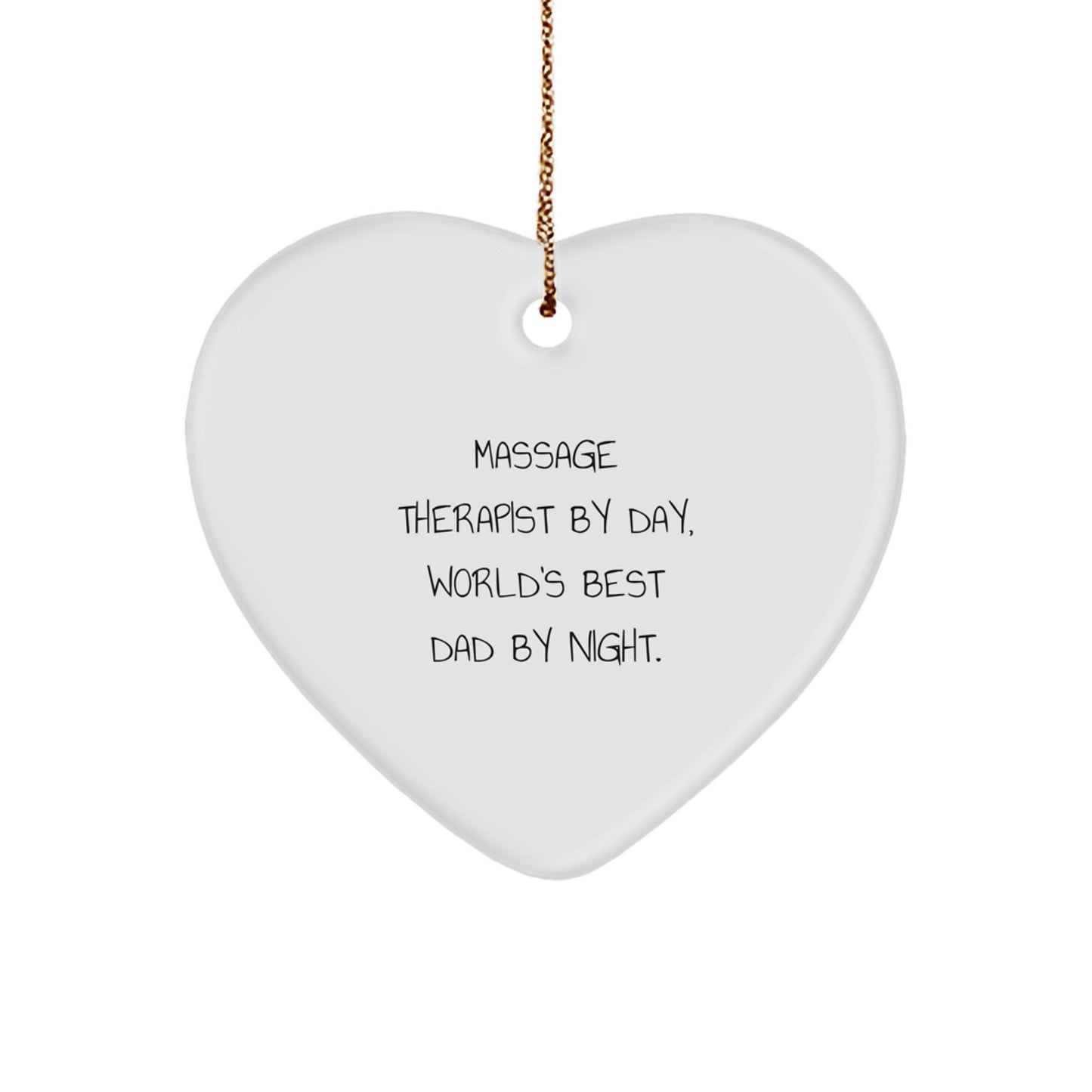 Massage Therapist Gifts from Men, Heart Ornament for Massage Therapist By Day, World's Best Dad By Night., Christmas Unique Gifts for Her - Image 1