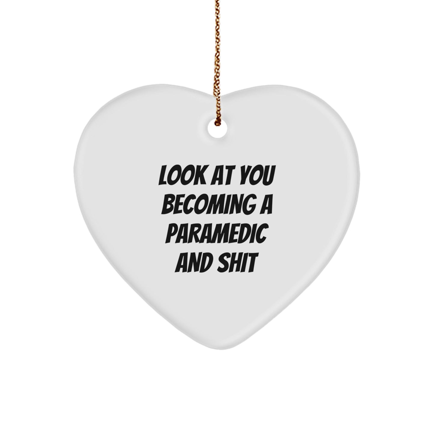 Rescue Worker Heart Ornament, Funny Quote Gifts from Men to Rescue Worker Friends, Christmas Unique Rescue Worker Gifts for Him - Image 1