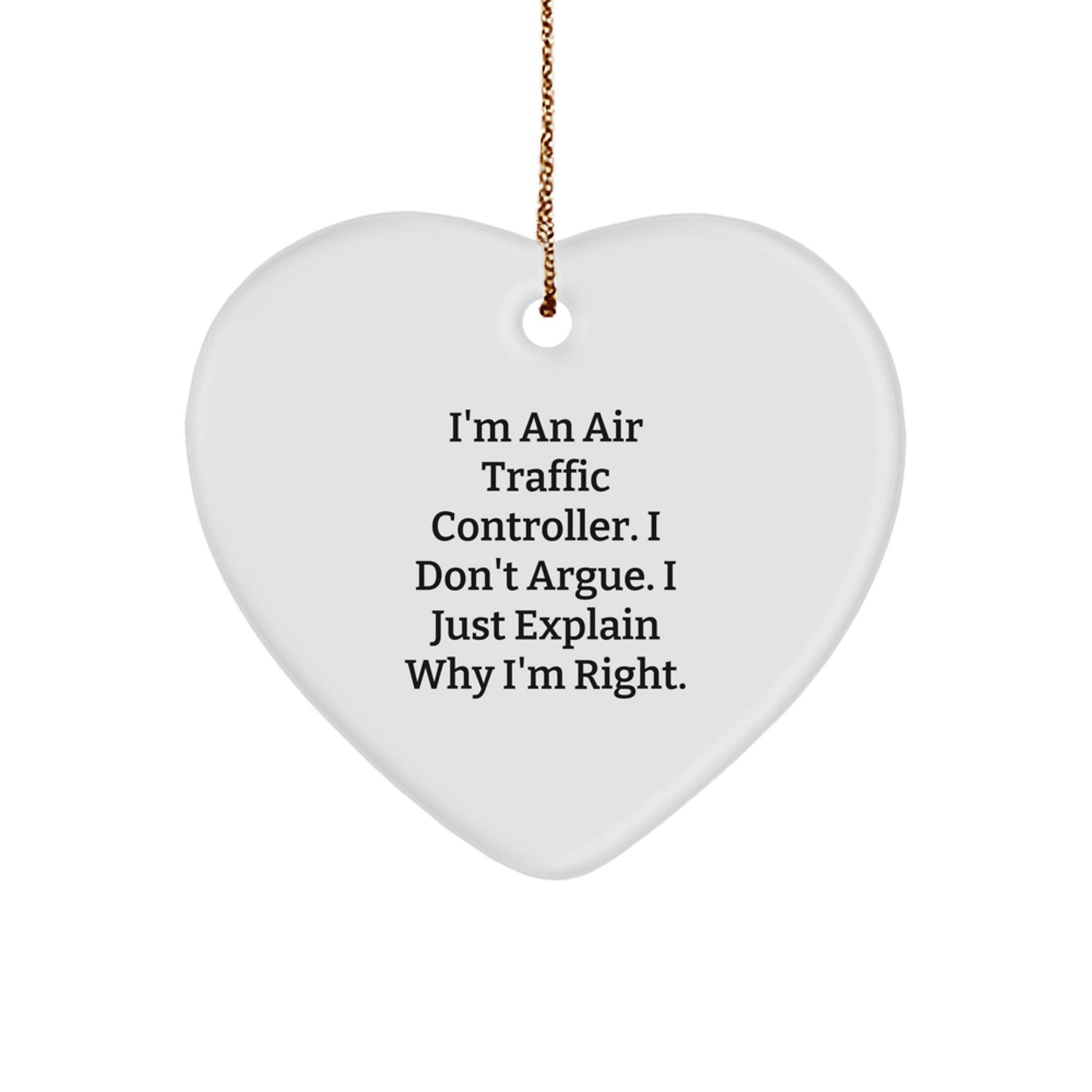 Funny Air Traffic Controller Heart Ornament Gifts from Men to Air Traffic Controller Friends for Christmas Unique Gifts - Image 1