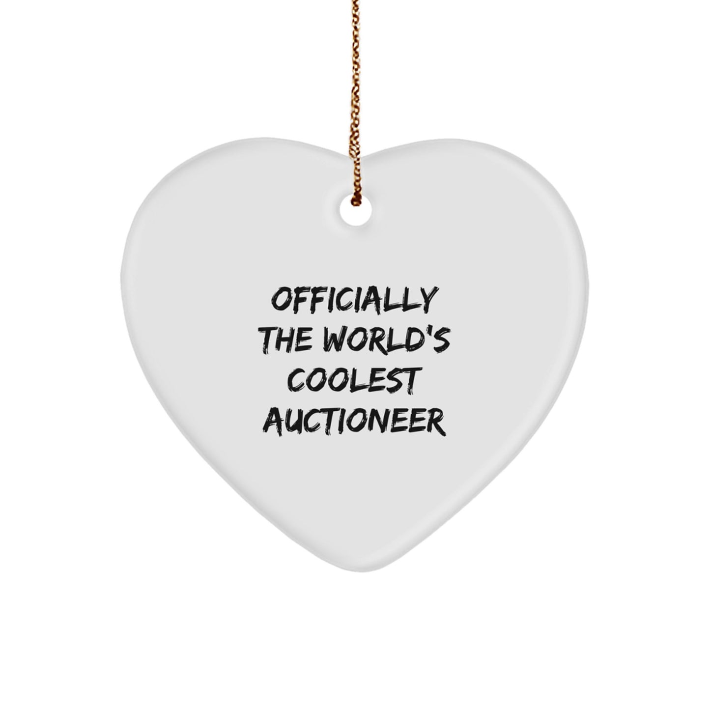 Funny Heart Ornament Gifts from Friends for The World's Coolest Auctioneer - Christmas Unique Gifts - Image 1
