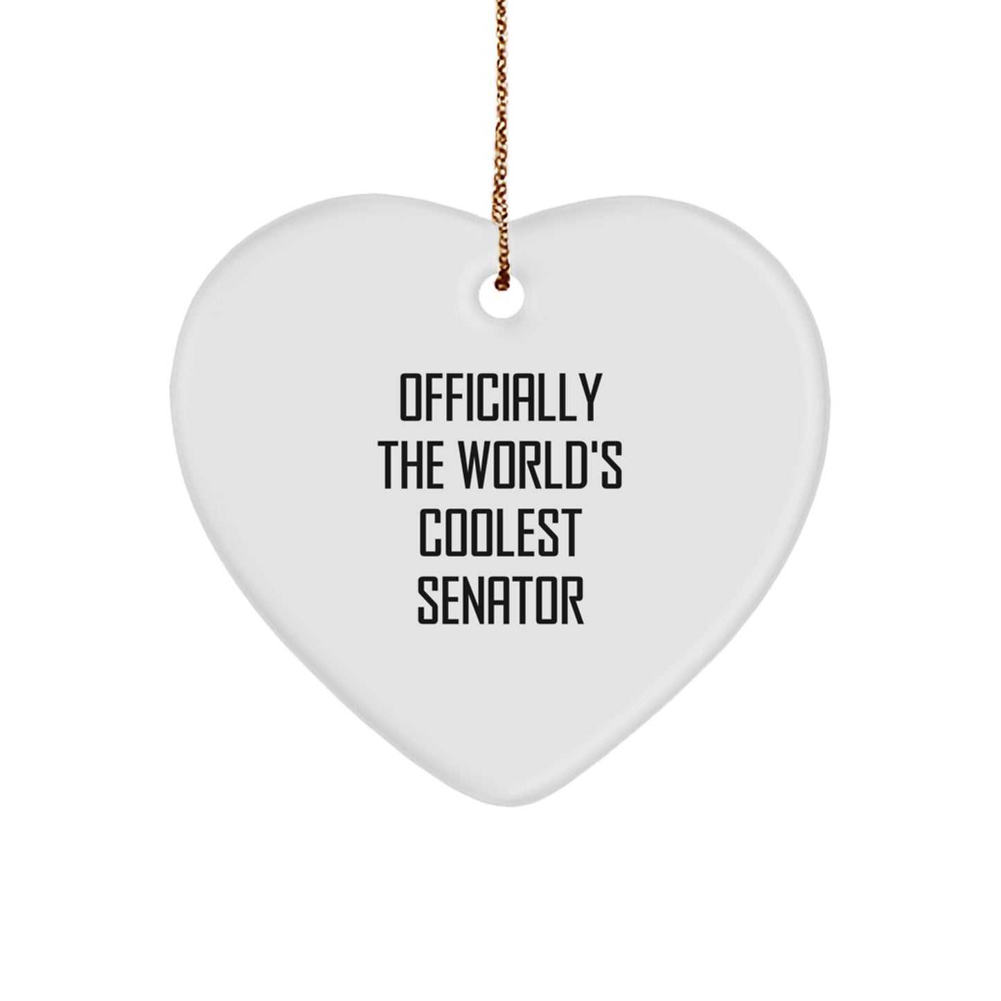 Funny Senator Heart Ornament Gifts from Friends and Family for Senator Men and Women Christmas Unique Decoration - Image 1