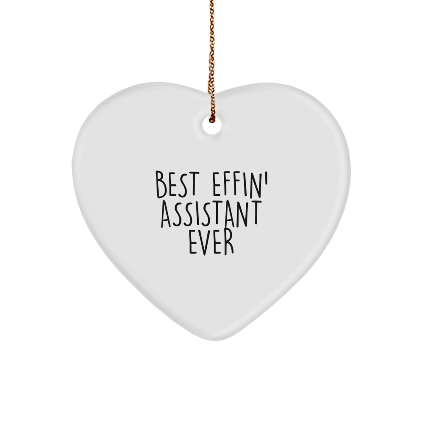 Funny Assistant Gifts from Friends, Heart Ornament Quote 'Best Effin' Assistant Ever' for Him, Christmas Unique Gift Ideas for Office Assistant - Image 1