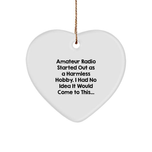 Funny Amateur Radio Heart Ornament, Gifts from Friends for Amateur Radio Enthusiasts, Christmas Unique Gifts - Image 1