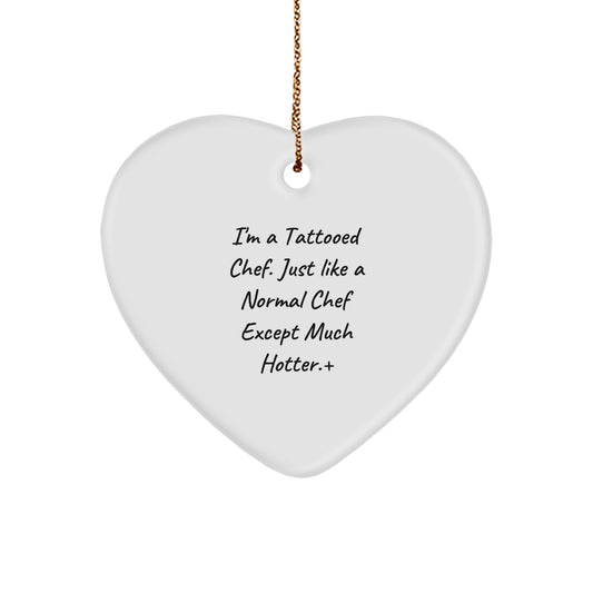 Funny Chef Heart Ornament Gifts from Men Friends to Men Chefs for Christmas - Image 1