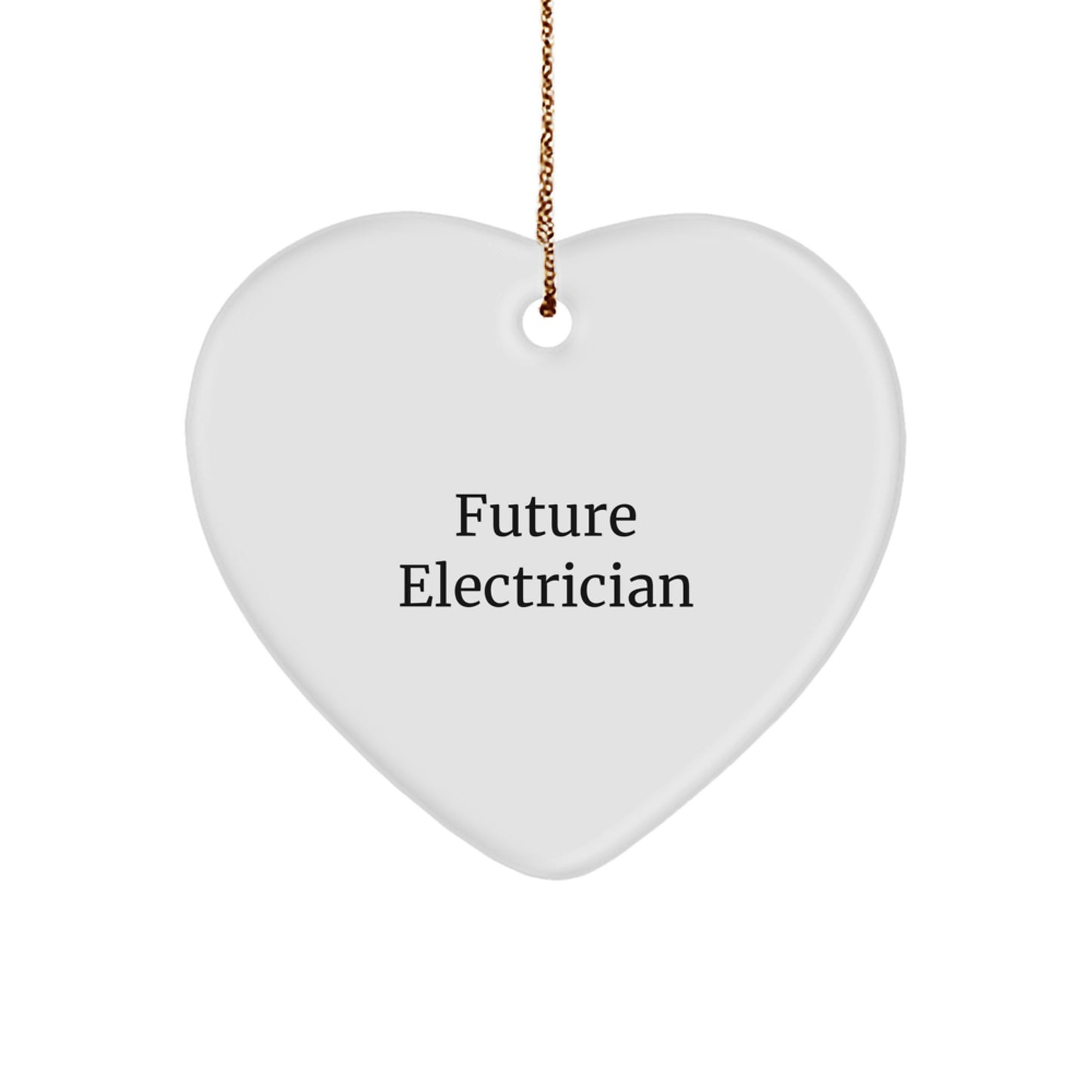 Funny Future Electrician Heart Ornament Gifts from Family, Unique Electrician Christmas Decorations for Men, Women, Coworkers - Image 1