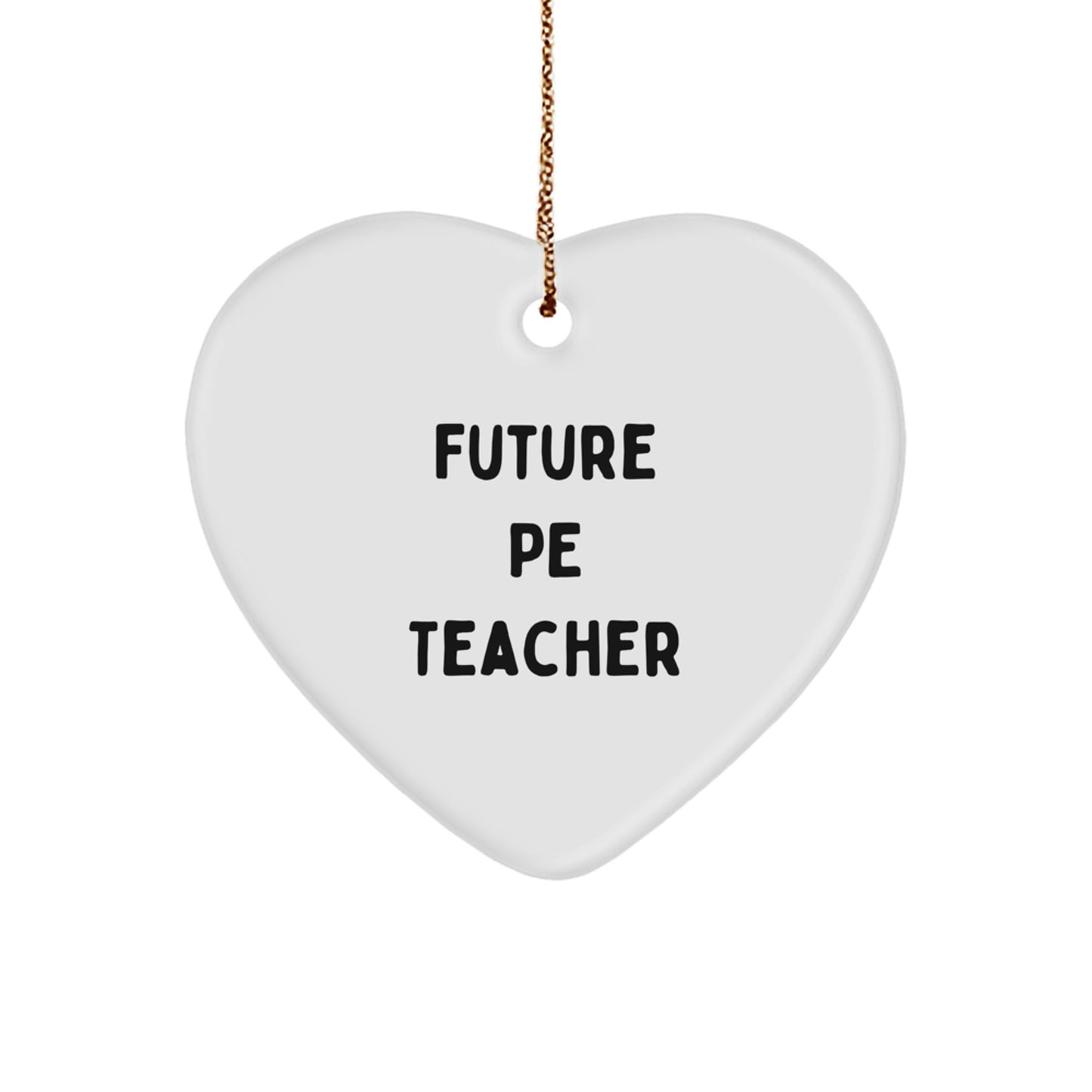 Funny PE Teacher Heart Ornament Gifts from Friends to PE Teacher, Future PE Teacher Christmas Unique Presents